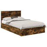 Storage Bed with Drawer Smoked Oak 120 x 190 cm Engineered Wood 3410823