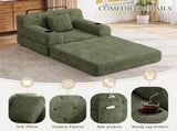 1-Seater Sleeper Sofa, Compressed Corduroy Sofa with High Backrest, Metal Frame, High-Density Foam, W3779P501255