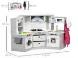 Toy Kitchen with Running Water, Lights, Sounds, Apron and Chef Hat, Water Dispenser, for Ages 3-6 T3398P348125