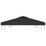 2-Tier Gazebo Top Cover 310 g/m² 3x3 m Black 312072
