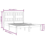 Bed Frame without Mattress Solid Wood Pine King Size 3103938