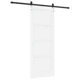 Sliding Door 83 x 211 cm Engineered Wood White and Black 3449907