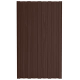 Roof Panels 12 pcs Galvanised Steel Brown 80x45 cm 317205