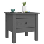ZNTS Side Tables 2 pcs Grey 40x40x39 cm Solid Wood Pine 813789