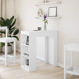 Bar Table with Racks White 95x47x103.5 cm Engineered Wood 854382