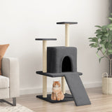 Cat Tree with Sisal Scratching Posts Dark Grey 110 cm 172039