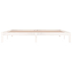 Bed Frame without Mattress White Solid Wood Pine 200x200cm 810386