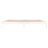 Bed Frame without Mattress White Solid Wood Pine 200x200cm 810386
