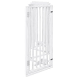 Dog Gate with Door Foldable 6 Panels White 300 cm Poplar Wood 352183