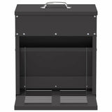 Chicken Treadle Feeder Black 33 x 42 x 40 cm Cold-Rolled Steel 874690
