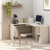 ZNTS L-Shaped Corner Desk White 120x140x75 cm Engineered Wood 800747