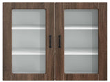 Wall Glass Cabinet PORTO Brown Oak 80 x 31 x 80 cm 885422