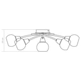 Ceiling Lamp with Ceramic Shades for 5 E14 Bulbs White Bowl 289237