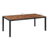 9 Piece Outdoor Dining Set Poly Rattan and Acacia Wood Black 43936