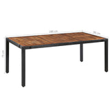 9 Piece Outdoor Dining Set Poly Rattan and Acacia Wood Black 43936