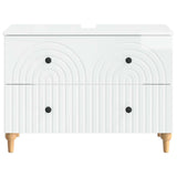 Bathroom Sink Cabinet ALKMAAR High Gloss White 82 x 41x 59 cm 896139
