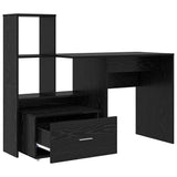 Desk with Shelf Black Oak 131.5 x 50 x 106.5 cm Engineered Wood 3337266