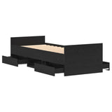Bed Frame with Headboard Black oak 75 x 190 cm Engineered wood 3329308