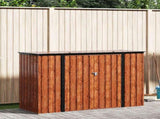 Garden Storage Box Brown 214 x 82 x 132 cm Steel 42011286