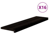 Stair Treads 16 pcs Brown Black 100x25x2 cm Solid Wood Oak 3283052