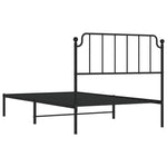 Metal Bed Frame without Mattress with Headboard Black 107x203cm 373883