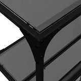 Console Table with Black Glass Top 194.5x30x81 cm Steel 846035