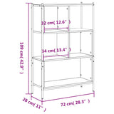 Bookcase Grey Sonoma 72x28x109 cm Engineered Wood 838886