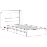 Bed Frame with Storage with Drawer Concrete Grey 90 x 190 cm 3433625