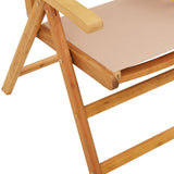 Reclining Garden Chairs 4 pcs Taupe Fabric and Solid Wood 3214544