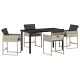 Garden Dining Set 5 pcs Light Grey Poly Rattan 3380734