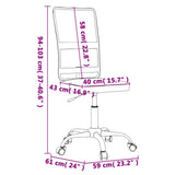 Office Chair Height Adjustable White Mesh Fabric 353007