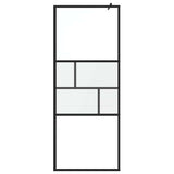 Walk-in Shower Wall Black 80 x 195 x 0.5 cm Glass and Aluminium 42025247