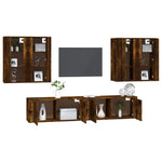 6 Piece TV Cabinet Set Smoked Oak Engineered Wood 3188715