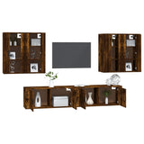 6 Piece TV Cabinet Set Smoked Oak Engineered Wood 3188715