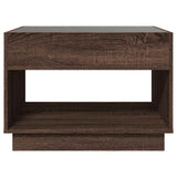 Coffee Table with Infinity LED Brown Oak 70x50x50 cm 847664