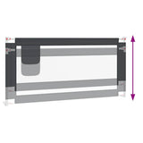 10232 Toddler Safety Bed Rail Dark Grey 190x25 cm Fabric