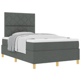 Box Spring Bed with Headboard Dark grey 120 x 200 cm Fabric 3339687