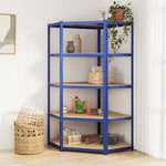 ZNTS 5-Layer Corner Shelf Blue Steel&Engineered Wood 152870