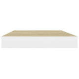 Floating Wall Shelves 4 pcs Oak and White 40x23x3.8 cm MDF 326572