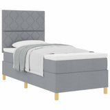 Box Spring Bed with Headboard Light grey 90 x 200 cm Fabric 3339665