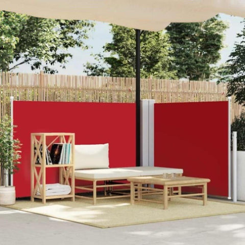 Retractable Side Awning Red 120x1000 cm 48483