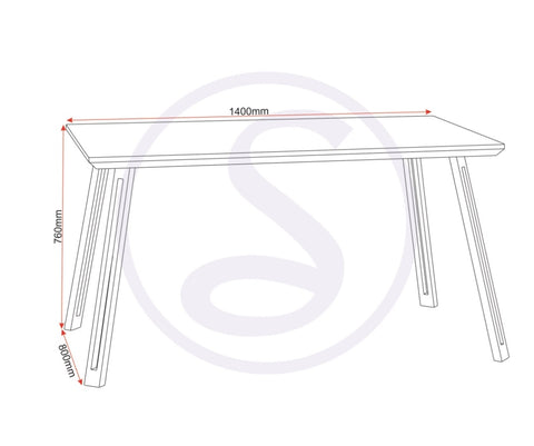 ZNTS Quebec Straight Edge Dining Table 400-403-049