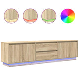 TV Cabinet with LED Lights Sonoma Oak 193.5x41x50 cm 3328437
