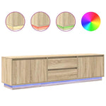 TV Cabinet with LED Lights Sonoma Oak 193.5x41x50 cm 3328437