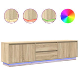 TV Cabinet with LED Lights Sonoma Oak 193.5x41x50 cm 3328437