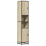 Bathroom Cabinet Sonoma Oak 35x37.5x188.5 cm Engineered Wood and Metal 3300881