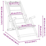 Folding Beach Chair with Armrests Taupe Acacia Wood & Textilene 4108070