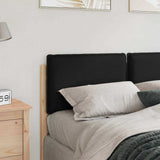 Upholstered Headboard Natural and Black 160 cm Solid Pine Wood 880005
