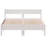 Bed Frame without Mattress White 120x200 cm Solid Wood Pine 842755