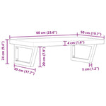 Basin Shelf Wall Mounted Steel and Solid Wood Acacia 3302850